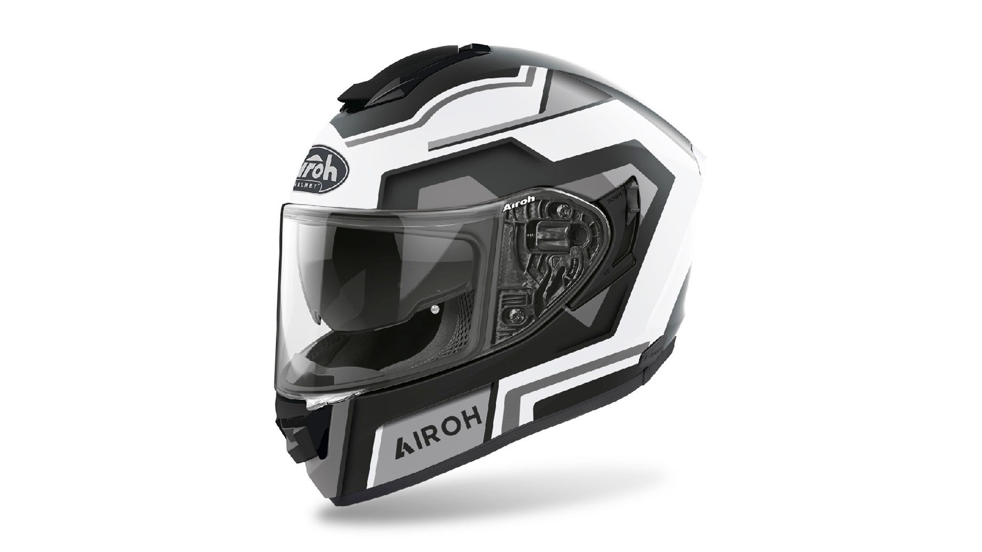 AIROH ST.501 SQUARE ST5SQ35, černobílá integrální moto helma černá/bílá XL