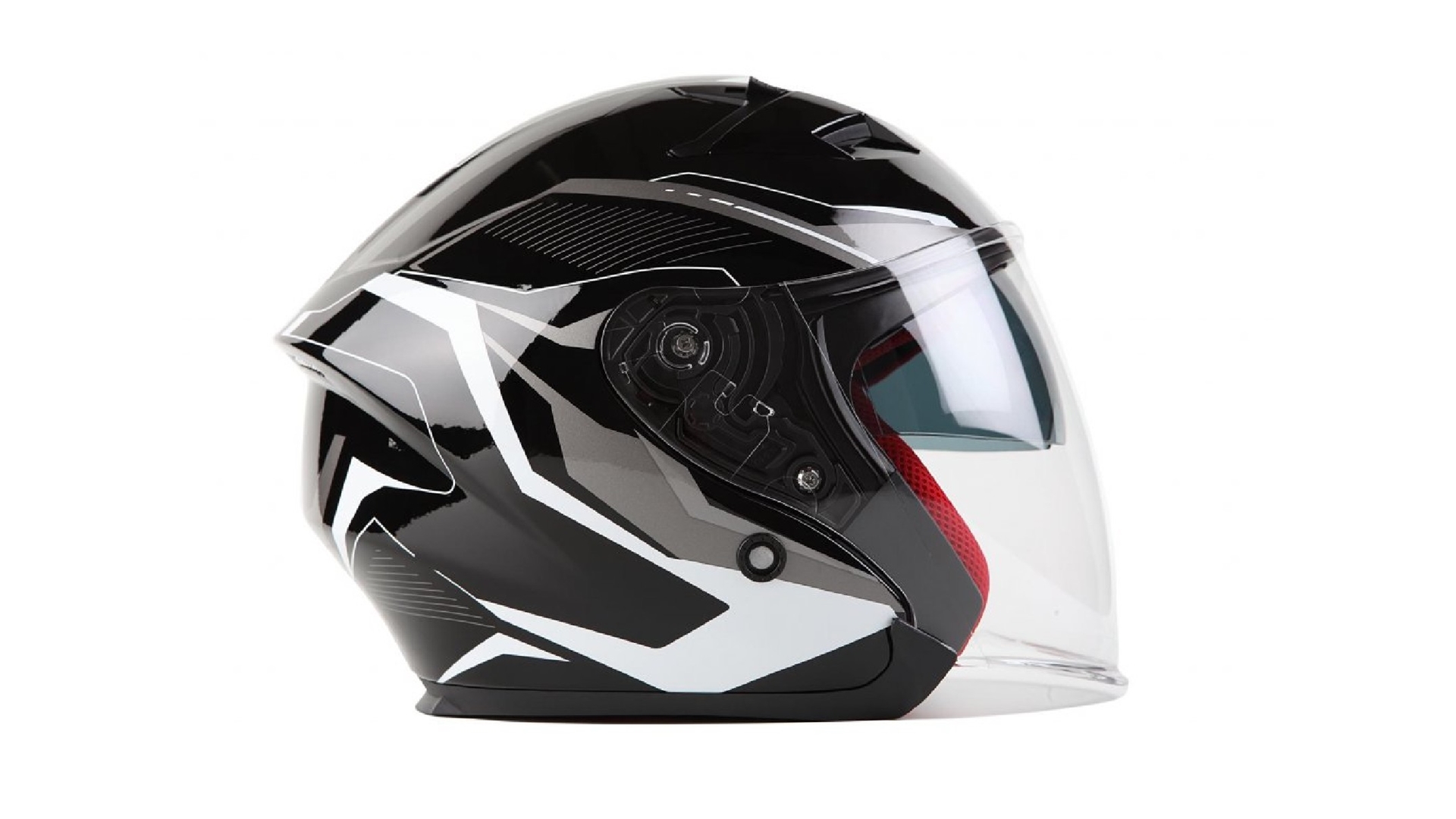 MAXX OF 878 Skútrová helma černá / stříbrná černá/stříbrná S