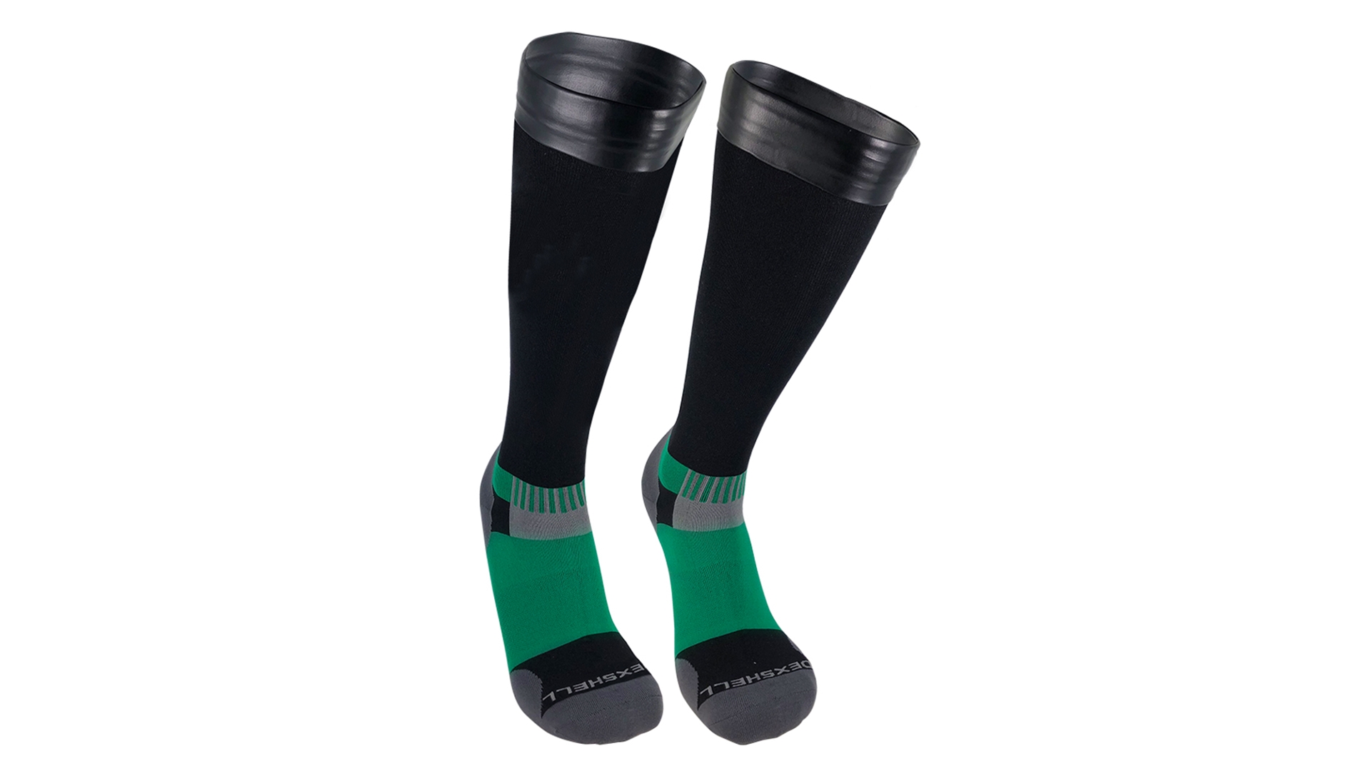 DexShell Wading Pro Sock Black/green, nepromokavé ponožky černá/zelená XL