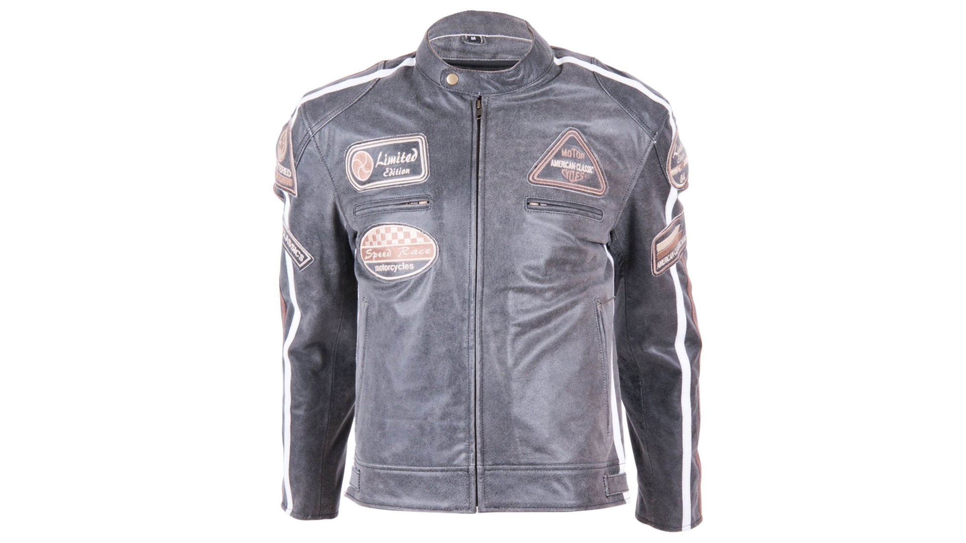 BOS 2058 Vintage Grey Kožená moto bunda šedá S