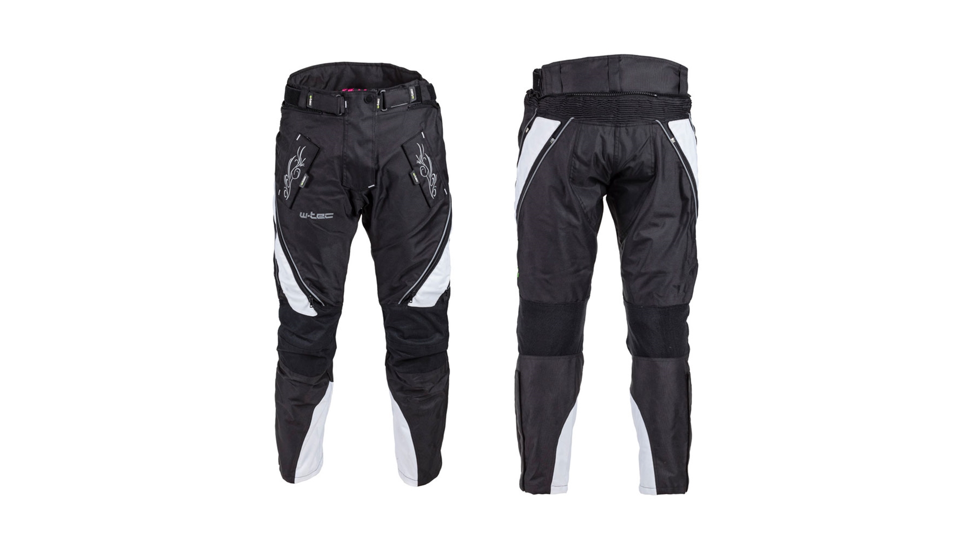 W-TEC Kaajla NF-2683 Dámské moto kalhoty černá/bílá S