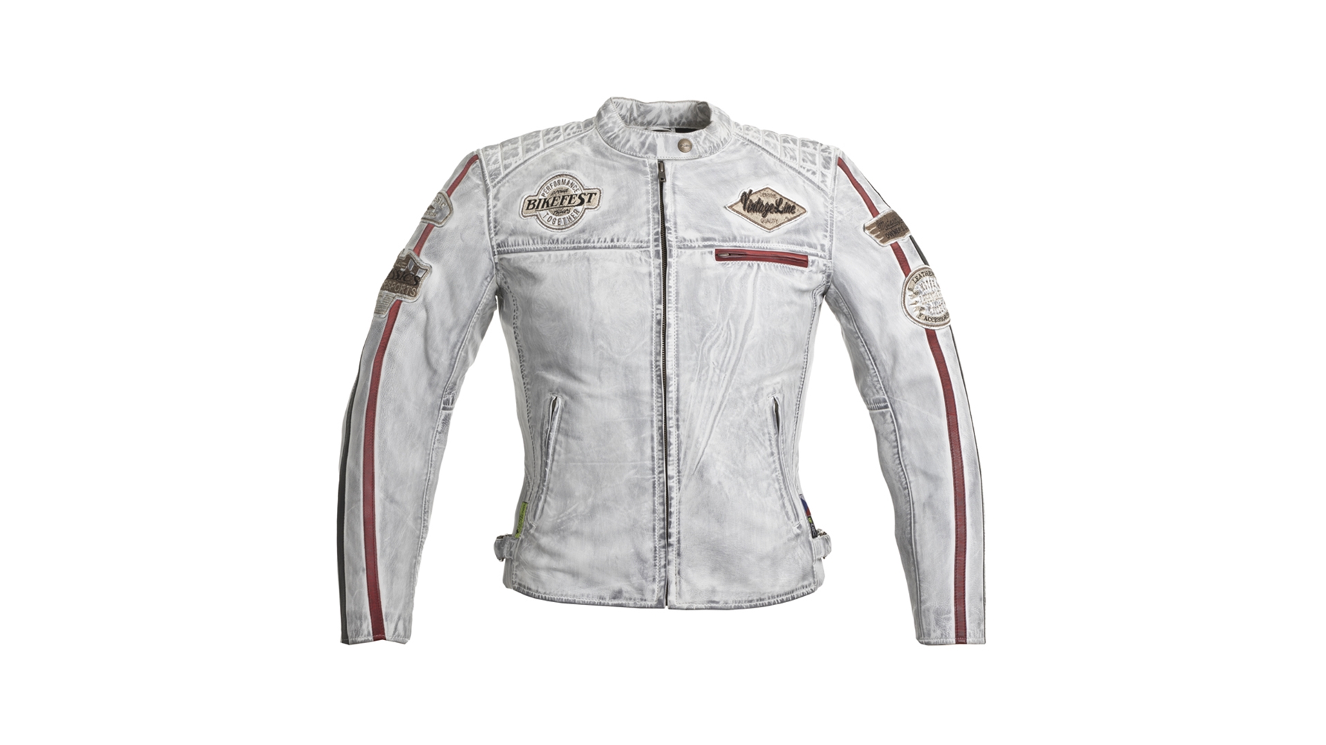 W-TEC Sheawen Lady White Dámská kožená moto bunda bílá 2XL