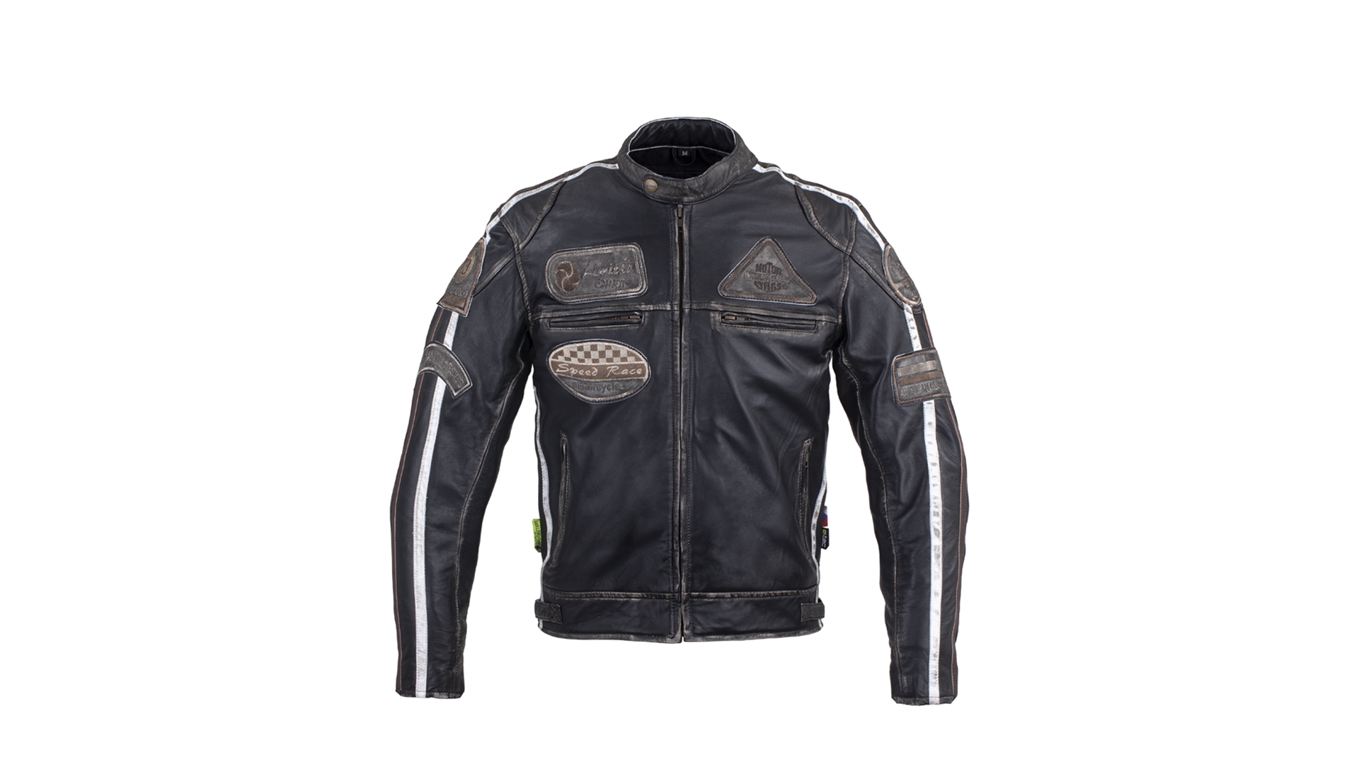 W-TEC Sheawen Vintage Pánská kožená moto bunda černá 3XL