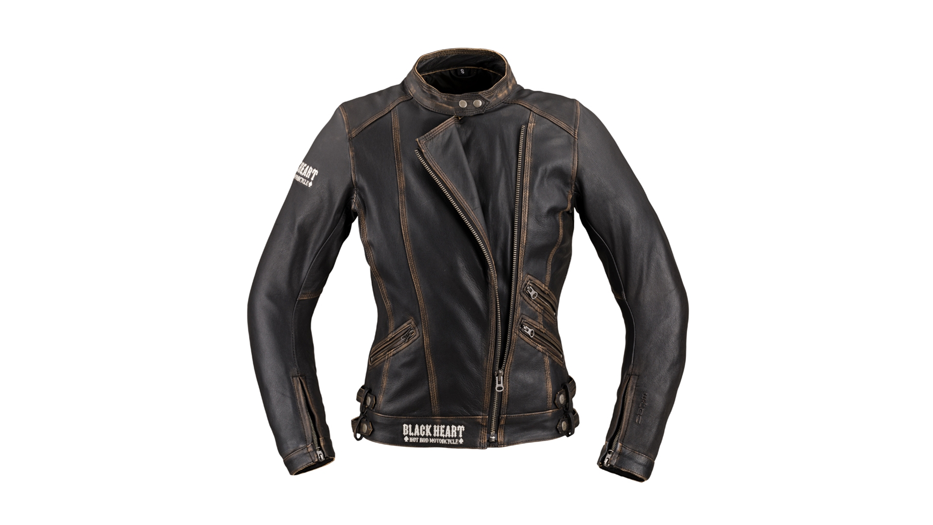 W-TEC Black Heart Lizza Dámská kožená moto bunda vintage hnědá 2XL