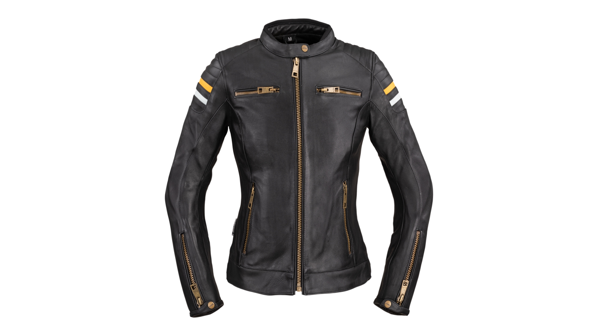 W-TEC Stripe Lady dámská kožená moto bunda černá 2XL