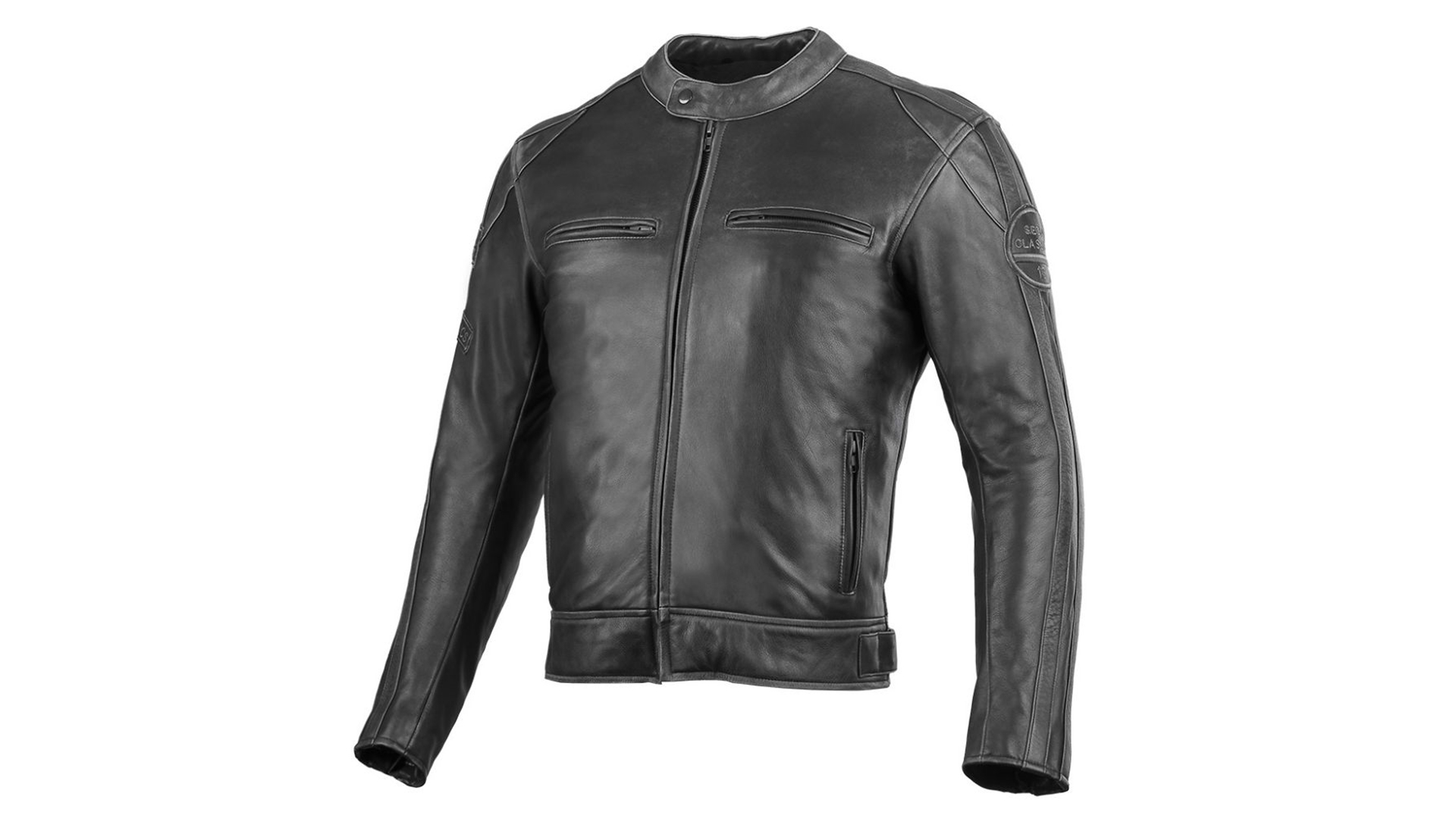 SECA Aviator II Retro kožená bunda na moto černá/šedá XL