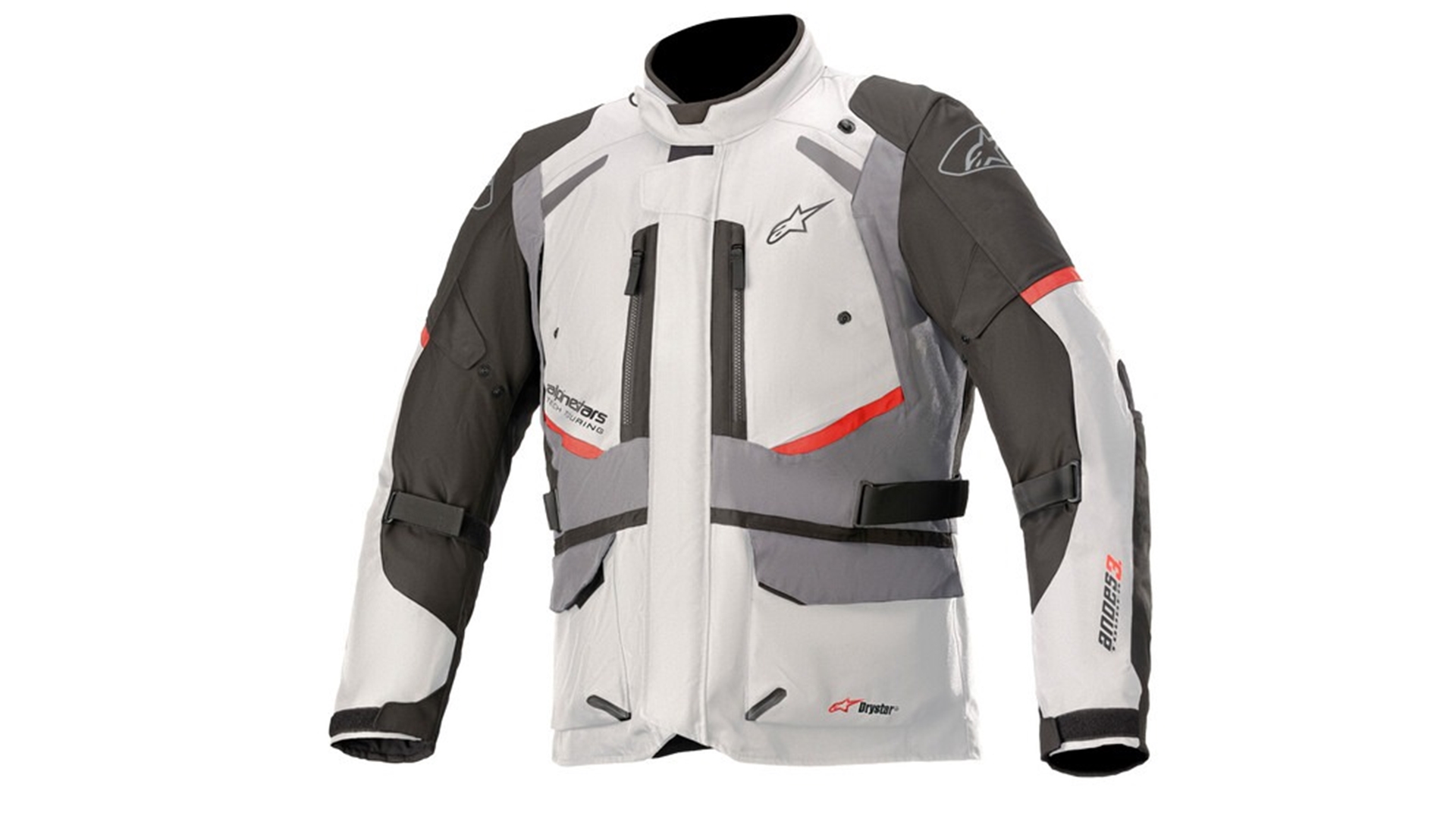 ALPINESTARS ANDES DRYSTAR, TECH-AIR 5 kompatibilní, bunda šedá/černá/červená M