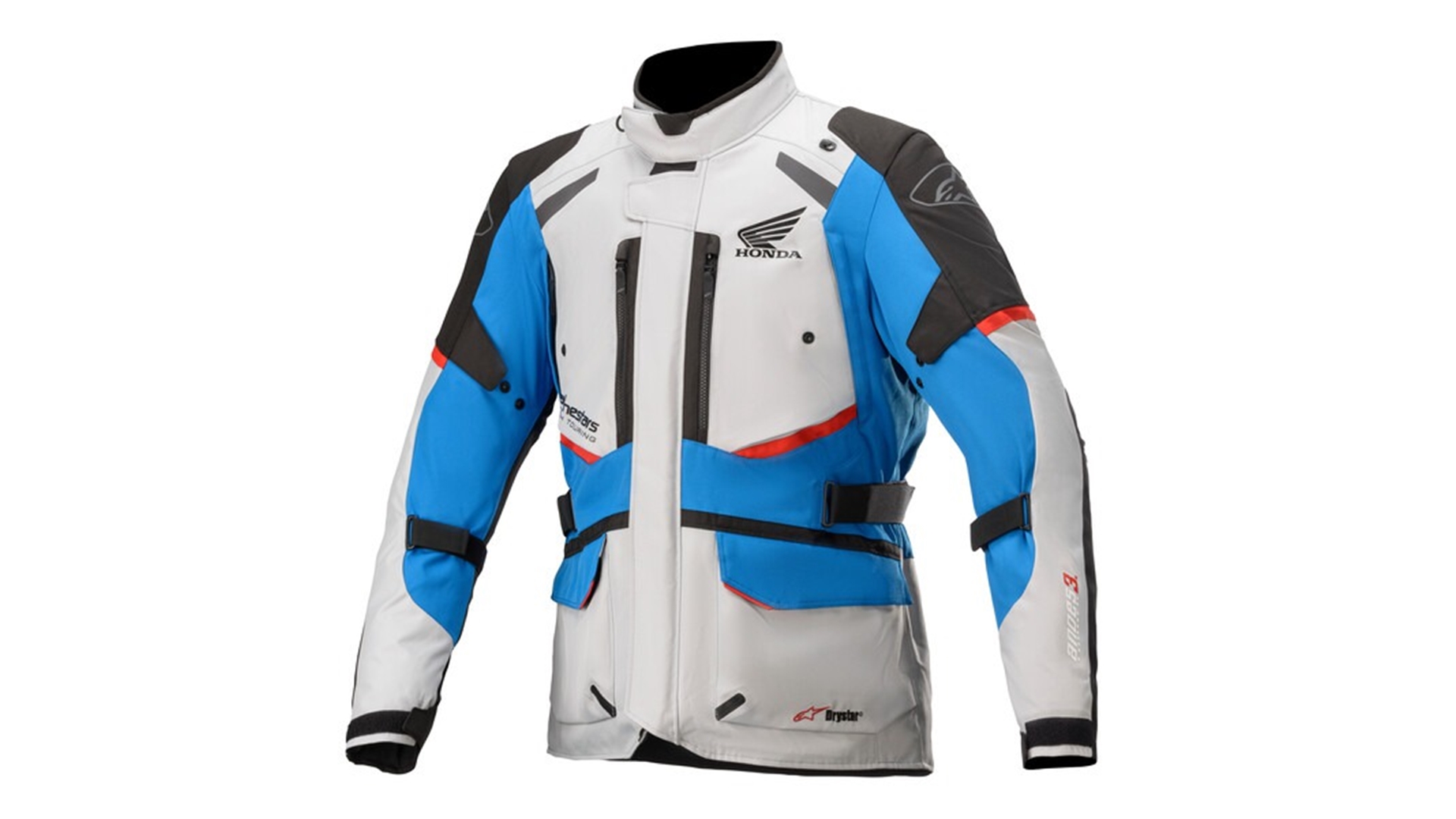 ALPINESTARS ANDES DRYSTAR HONDA kolekce, TECH-AIR 5 kompatibilní, bunda šedá/černá/modrá S