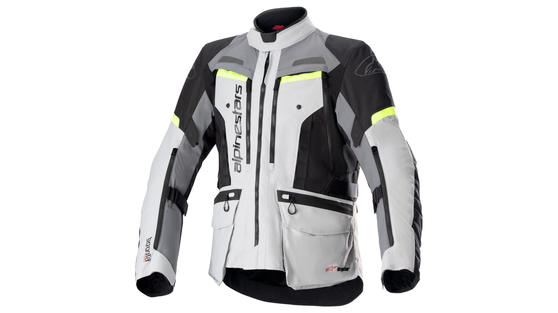 bunda BOGOTA PRO DRYSTAR, ALPINESTARS (šedá/tmavě šedá/černá/žlutá fluo) 2025 Velikost/Provedení: M