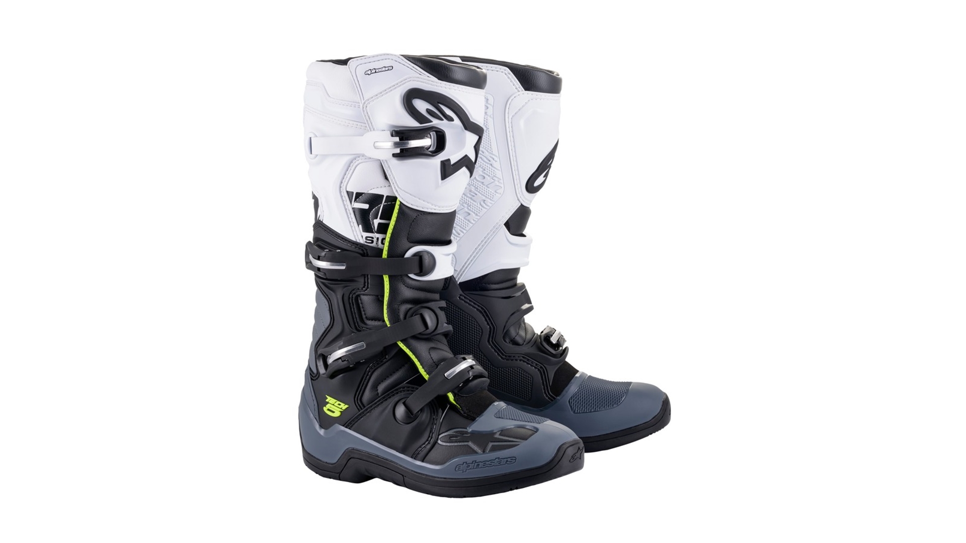 ALPINESTARS TECH 5 2021 boty (černá/šedá/bílá/žlutá fluo) černá/bílá/žlutá 42