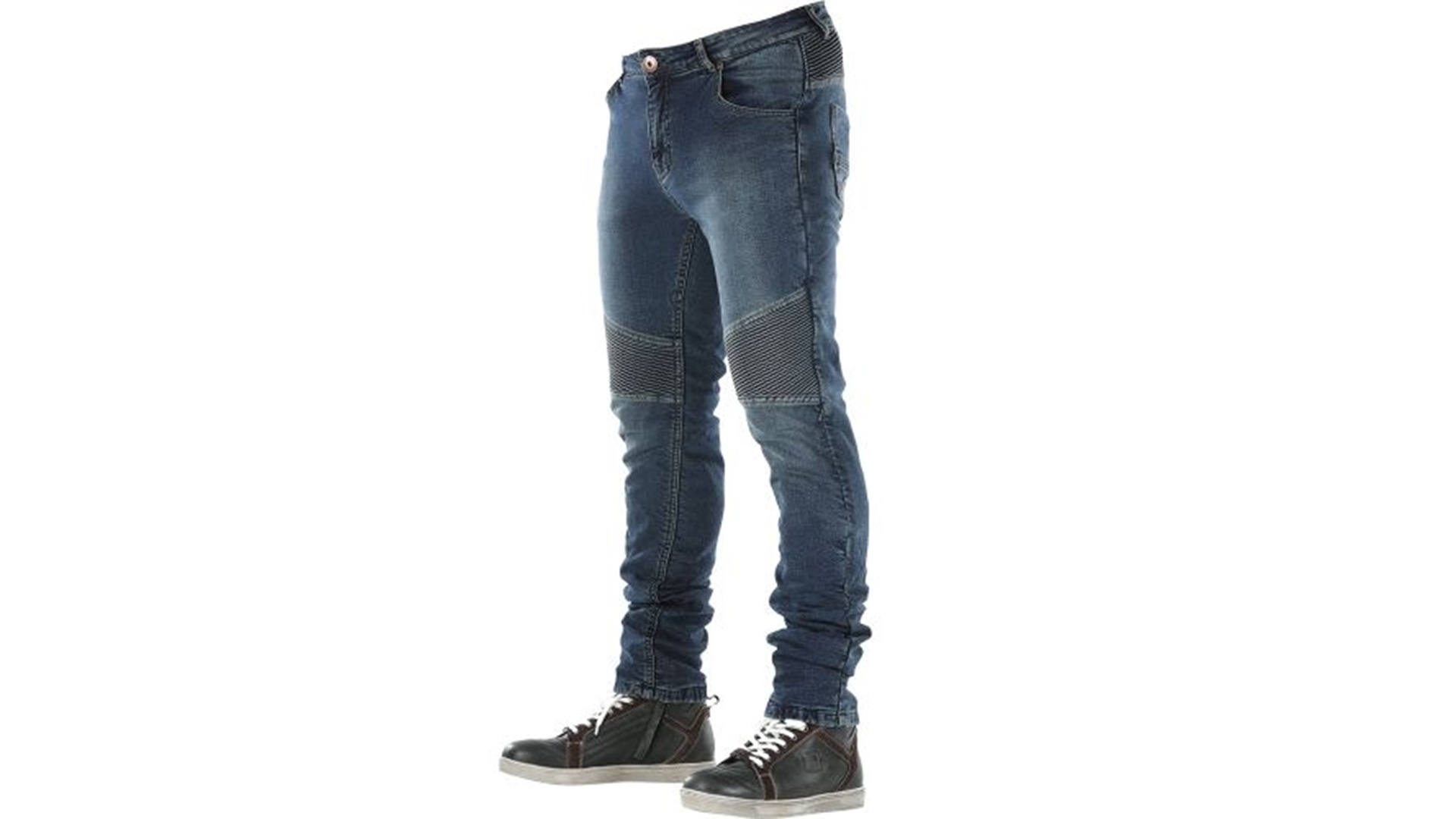 OVERLAP CASTEL STONE WASHED JEANS Kevlarové moto kalhoty modrá 38