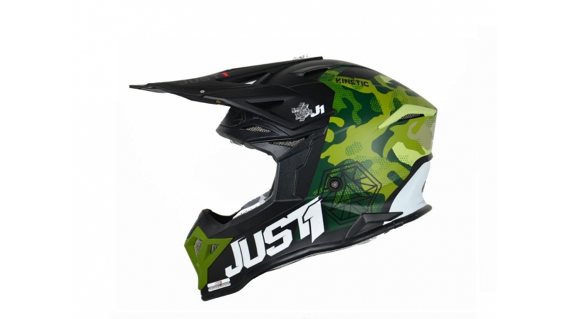 JUST1 J39 KINETIC Moto přilba zelená/černá XS