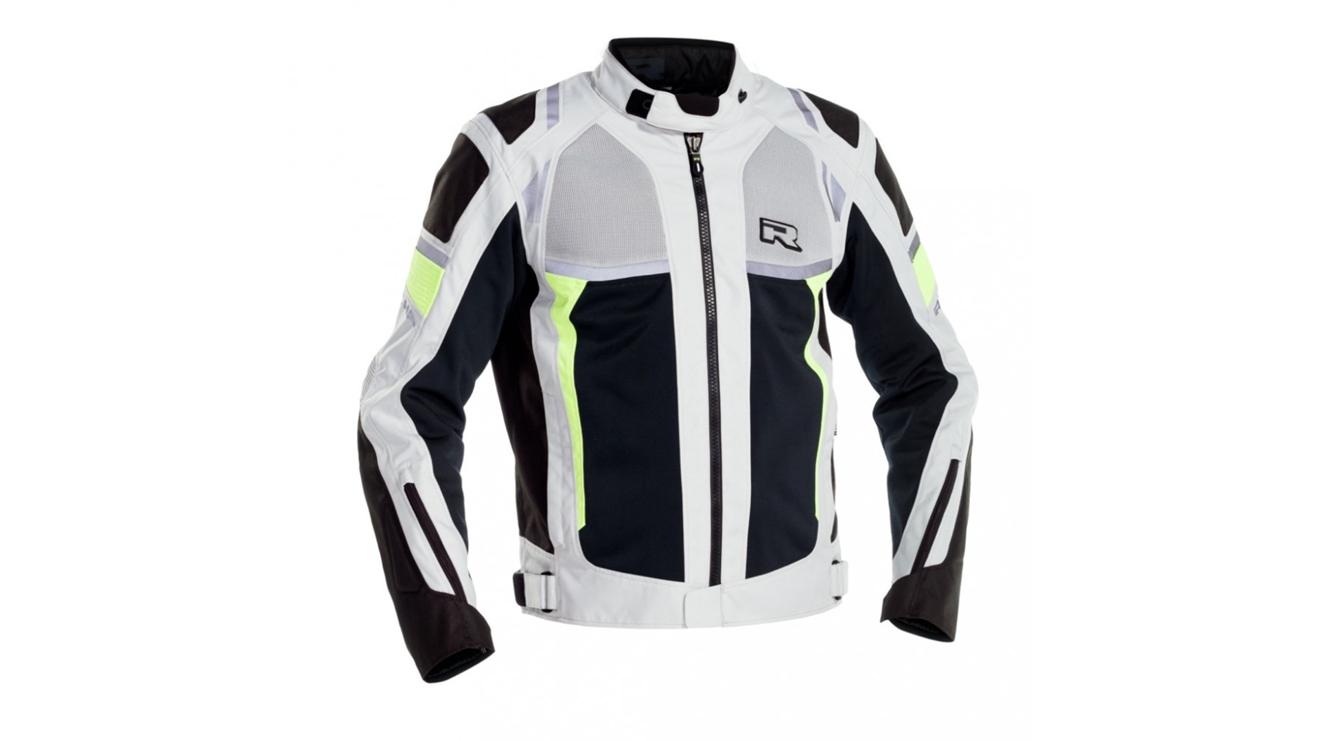 RICHA AIRSTORM WP Moto bunda šedo/fluo žlutá černá/bílá/šedá M