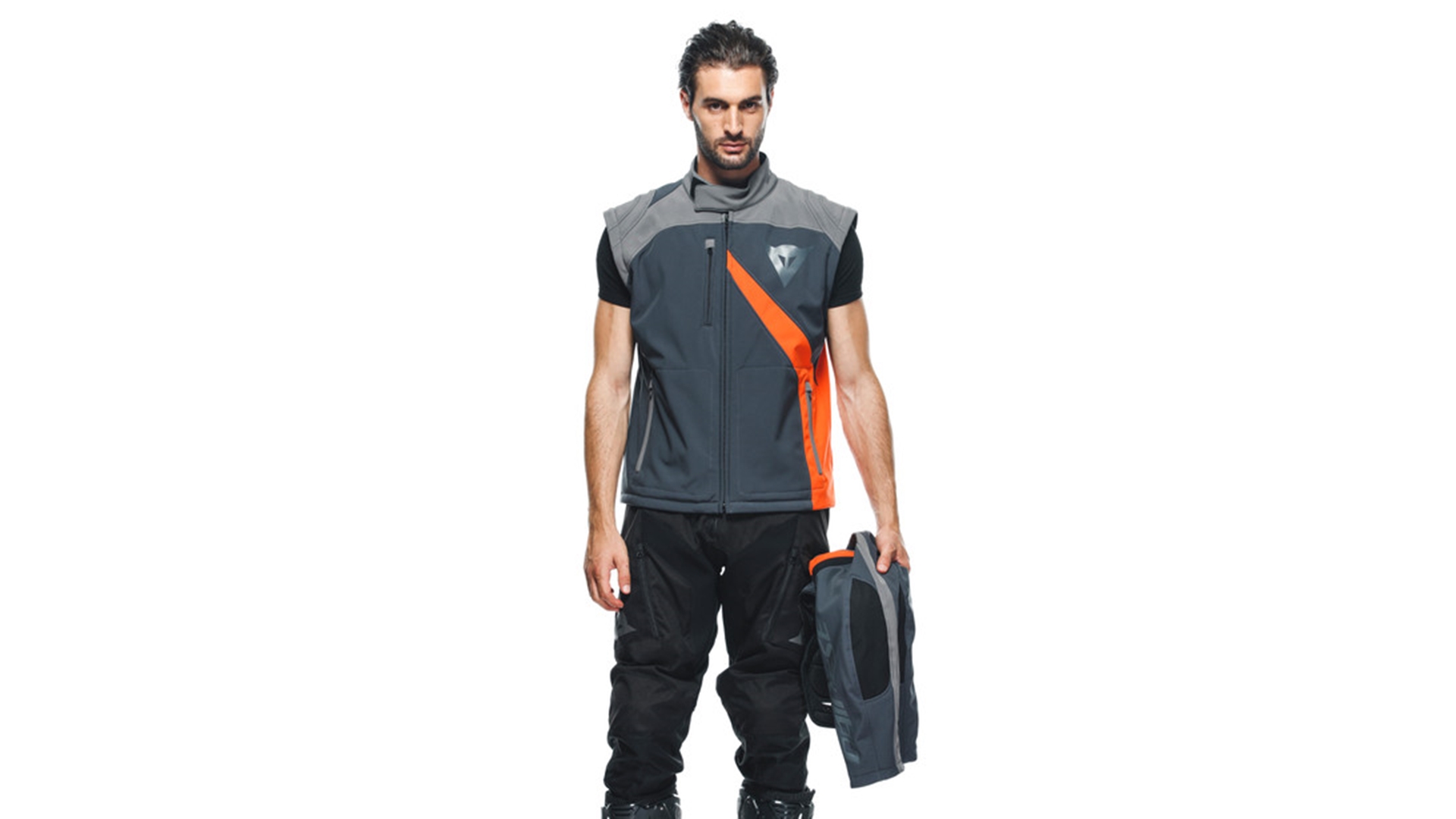 DAINESE RANCH TEX moto bunda šedá/oranžová 52