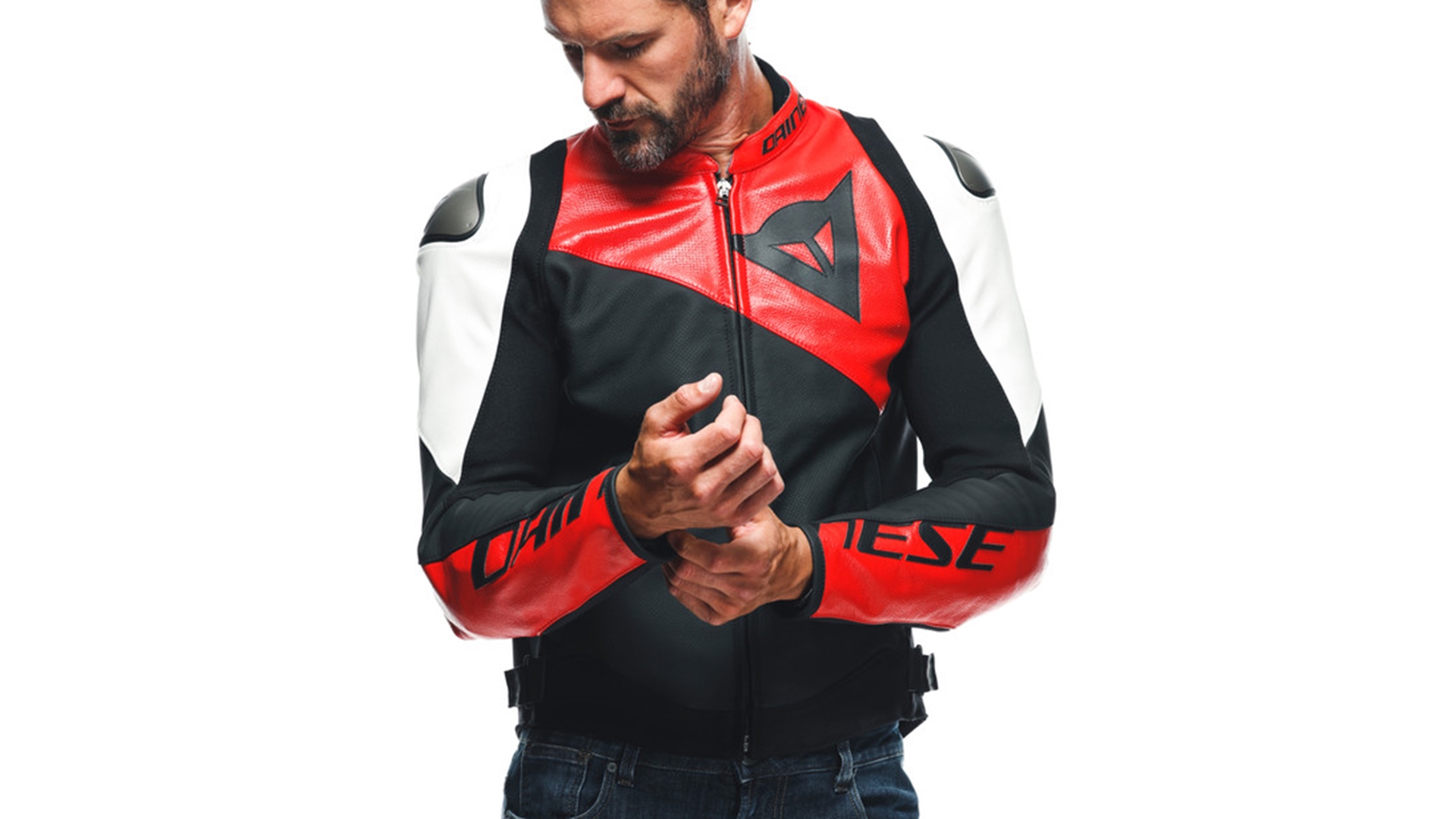 DAINESE SPORTIVA moto bunda černá/červená/bílá 58