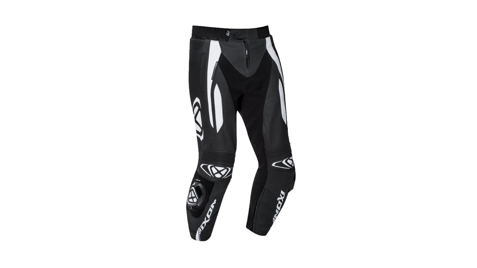 IXON Vortex Pant 2-1015 pánské kožené kalhoty černá/bílá 4XL