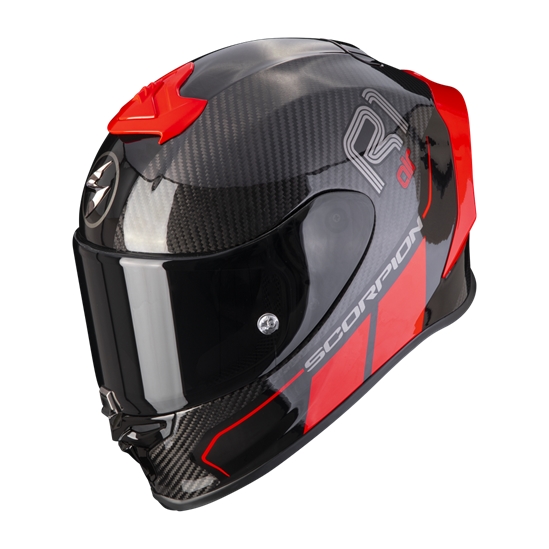 SCORPION EXO-R1 EVO CARBON AIR CORPUS II moto přilba červená