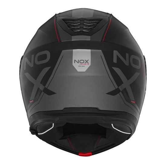 NOX N968 TOMAK výklopná přilba, černá matná červená