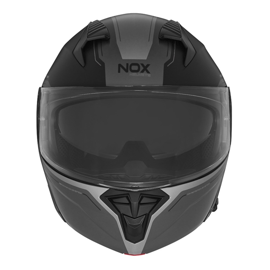 NOX N968 TOMAK výklopná přilba, černá matná titanová