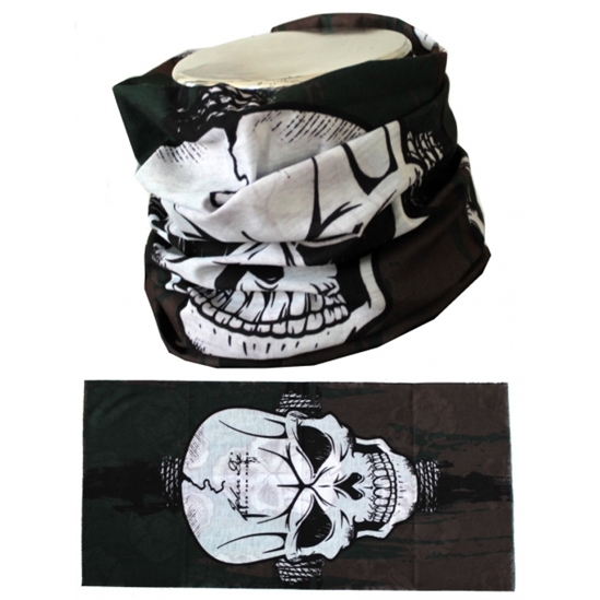 MTHDR Scarf Skull Nákrčník černá/bílá