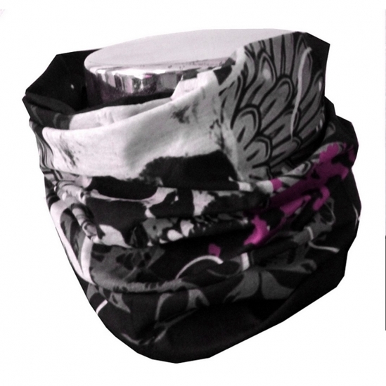 MTHDR Scarf Skull Pink Nákrčník černá/bílá/růžová