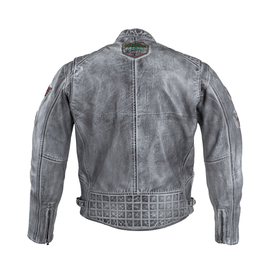 W-TEC Sheawen Worn Grey Pánská kožená moto bunda