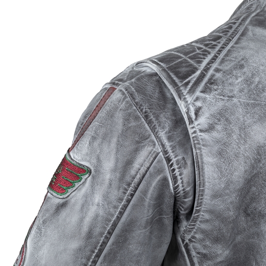 W-TEC Sheawen Worn Grey Pánská kožená moto bunda