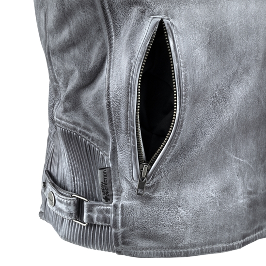 W-TEC Sheawen Worn Grey Pánská kožená moto bunda