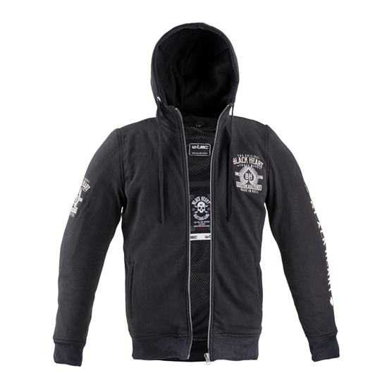 W-TEC Black Heart Kustom Kulture Hoodie s aramidem Pánská mikina