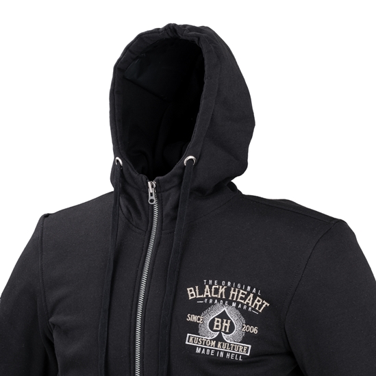 W-TEC Black Heart Kustom Kulture Hoodie s aramidem Pánská mikina