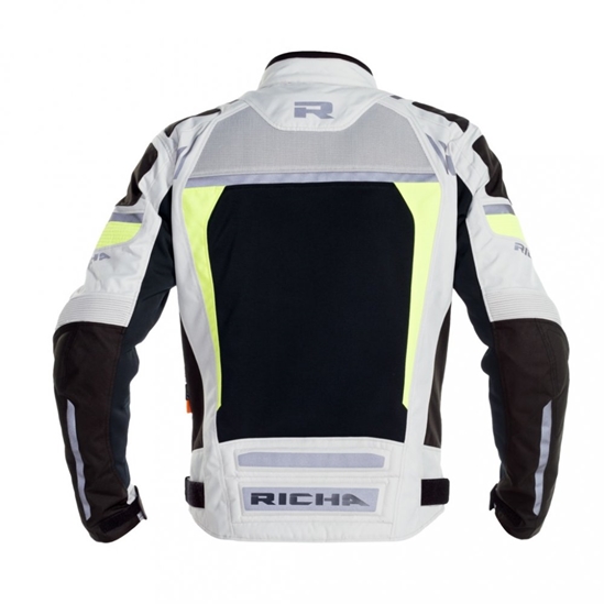 RICHA AIRSTORM WP Moto bunda šedo/fluo žlutá