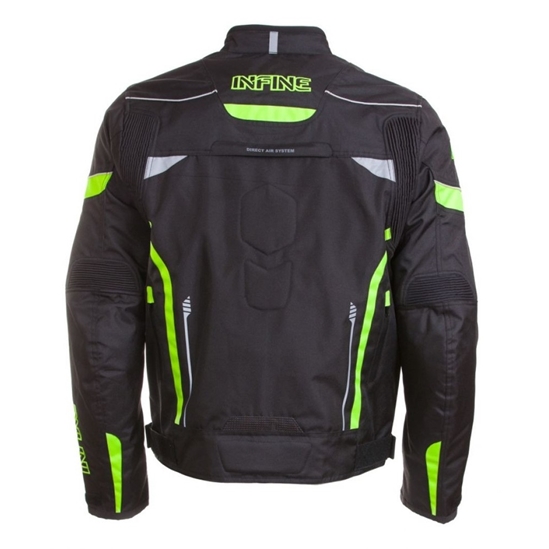 INFINE Jupiter Neon textilní moto bunda černá/zelená