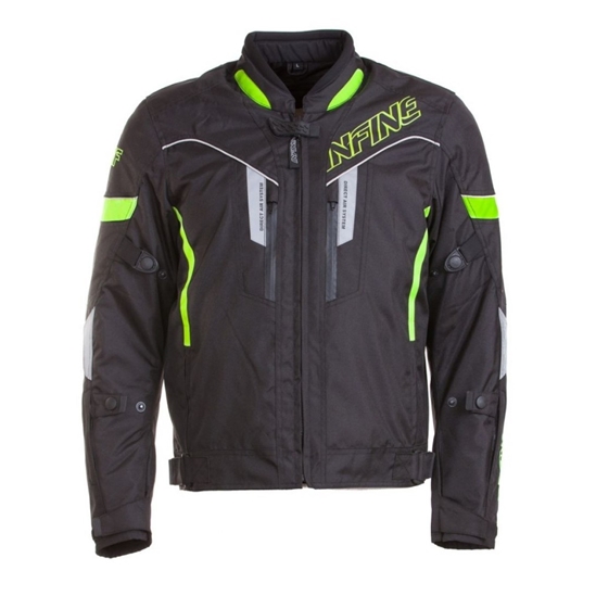 INFINE Jupiter Neon textilní moto bunda černá/zelená