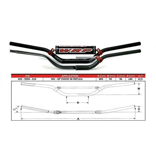 WRP TAPER-X 28.6mm řidítka MX-GP CHIODI 06 Replica černá