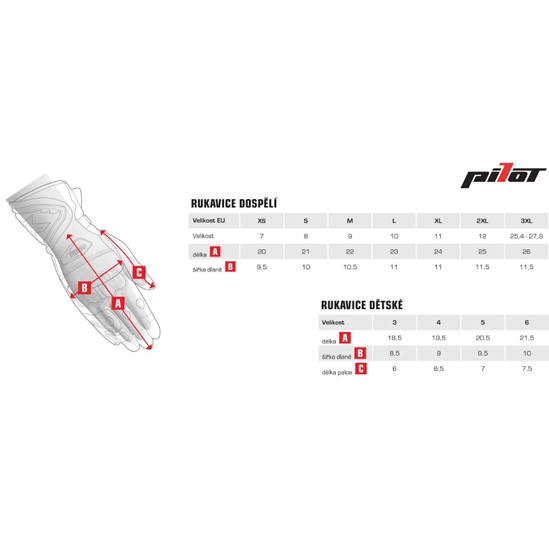 PILOT, rukavice dětské (černá/šedá)